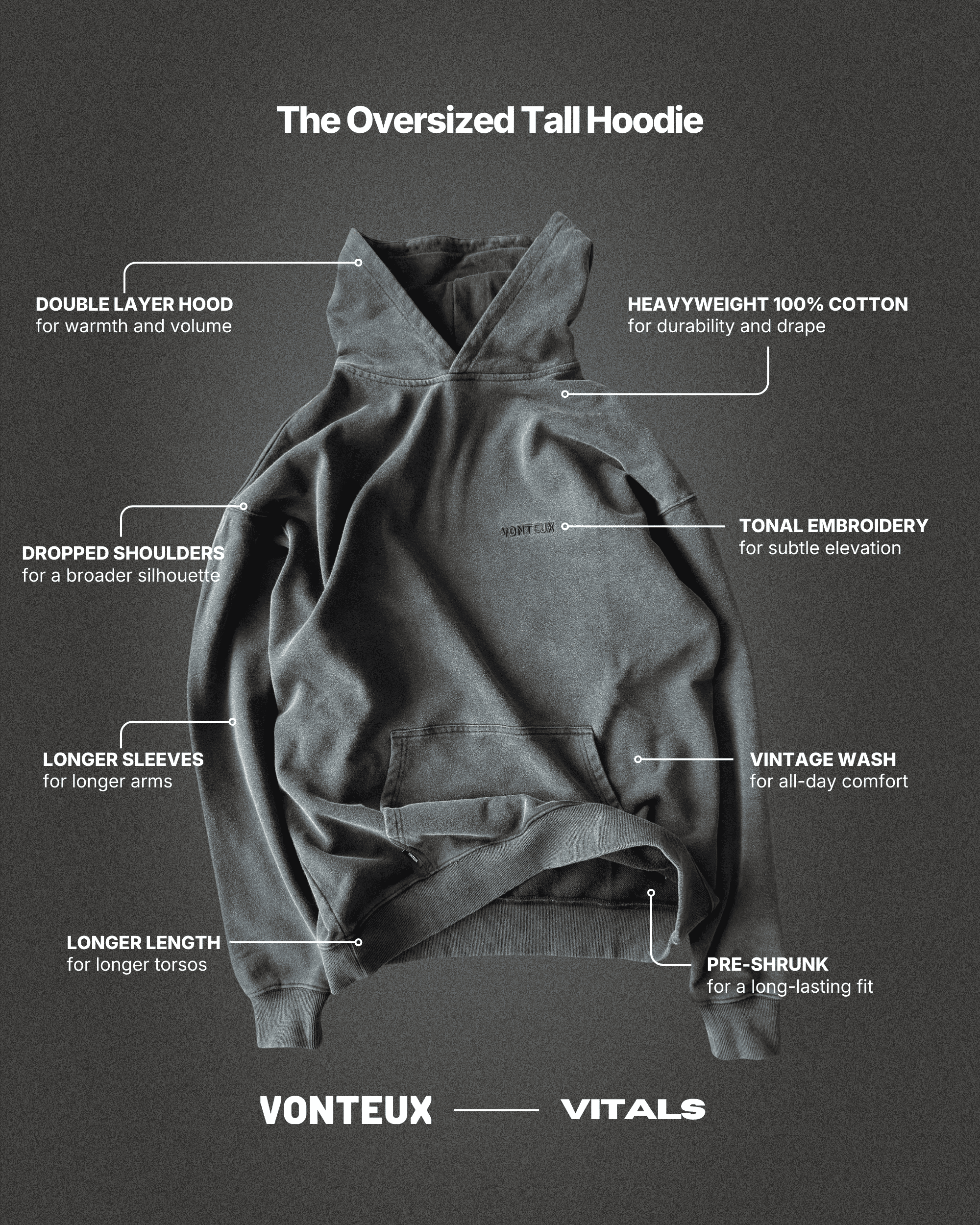 VITALS Heavyweight Oversized Tall Hoodie