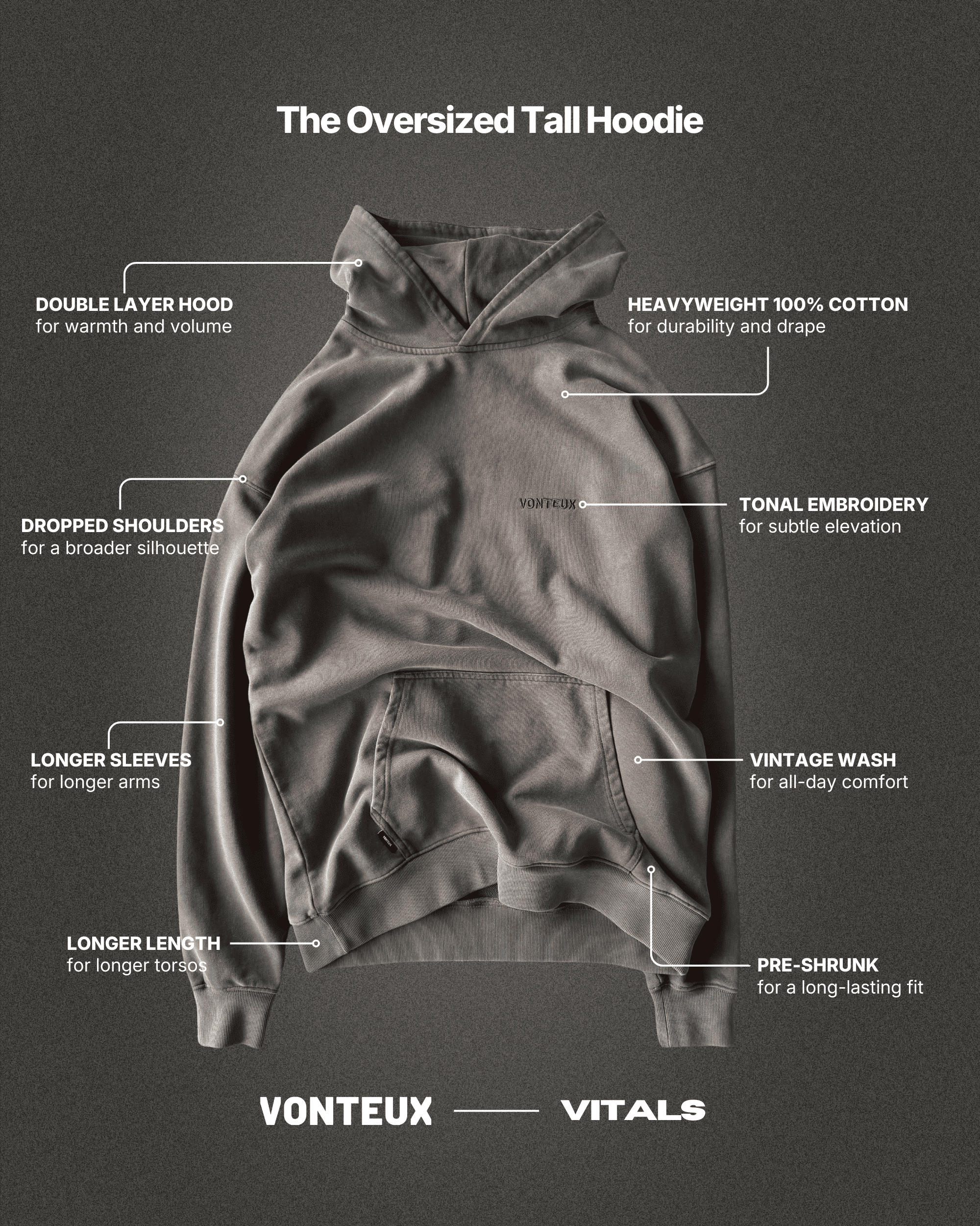 VITALS Heavyweight Oversized Tall Hoodie