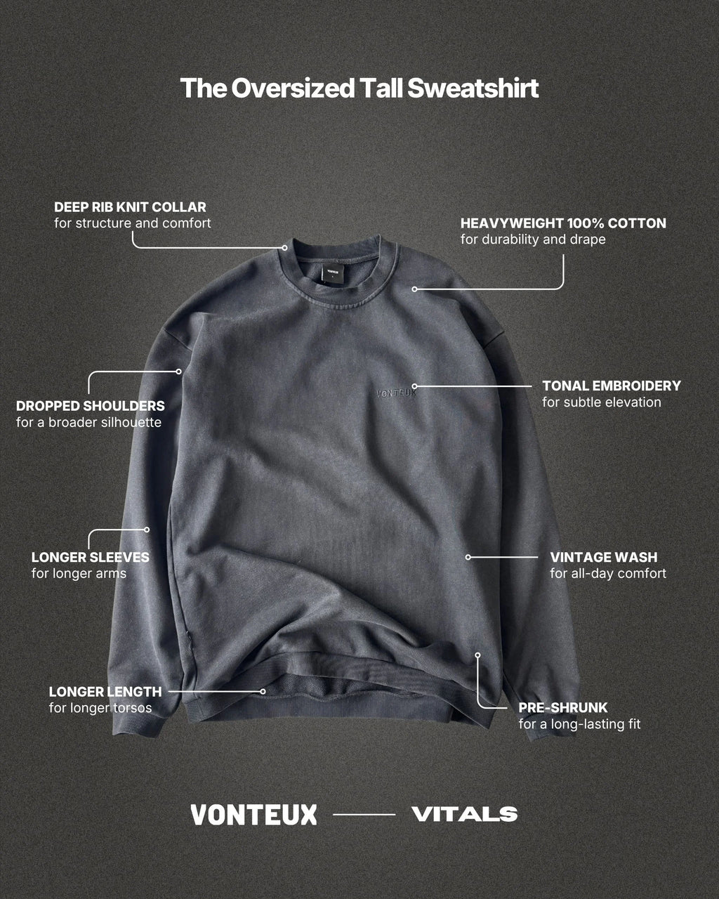 VITALS Heavyweight Oversized Tall Sweatshirt
