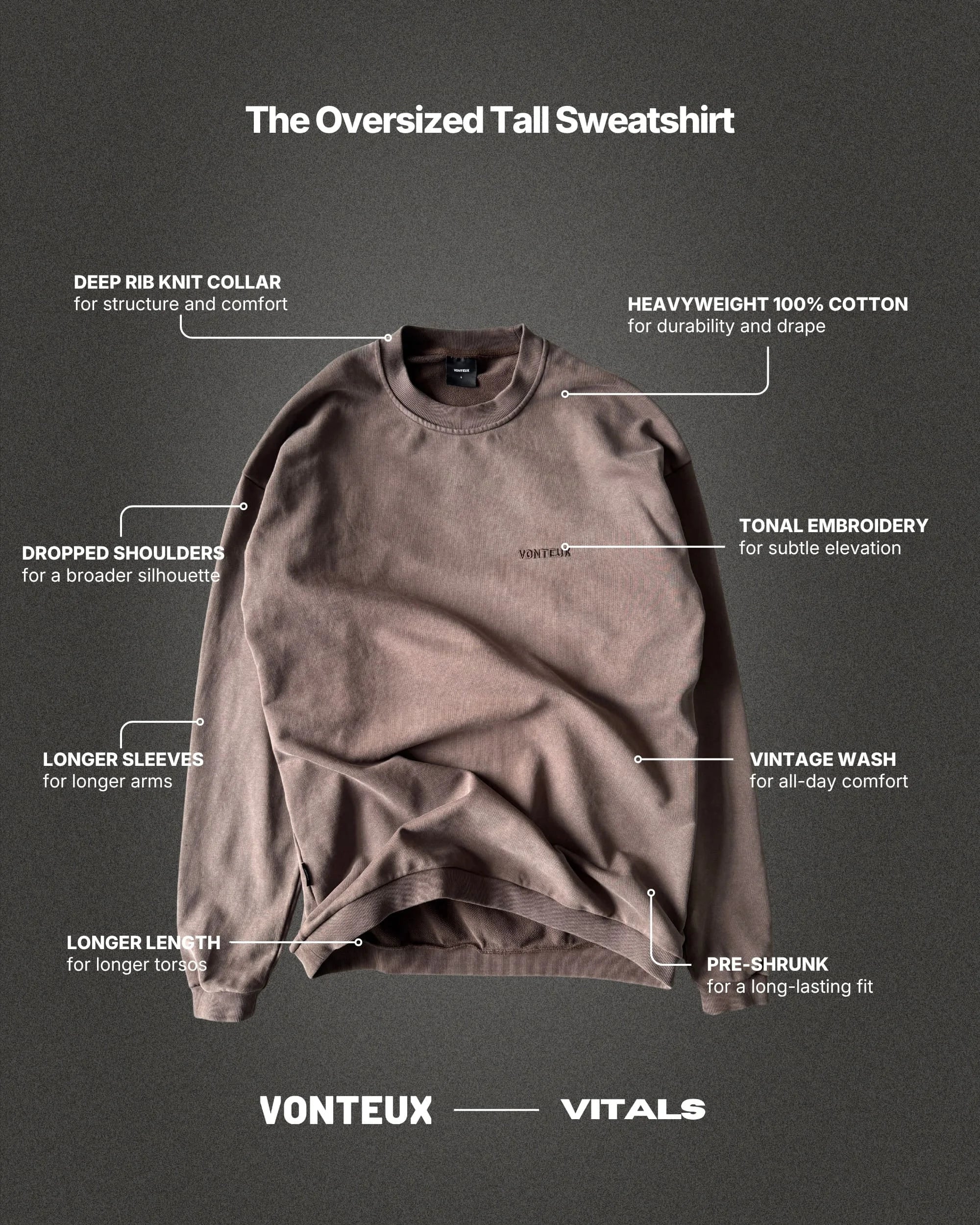 VITALS Heavyweight Oversized Tall Sweatshirt